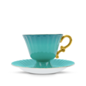 Ombre Opulence Cup & Saucer Peacock image number 1