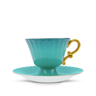 Ombre Opulence Cup & Saucer Peacock