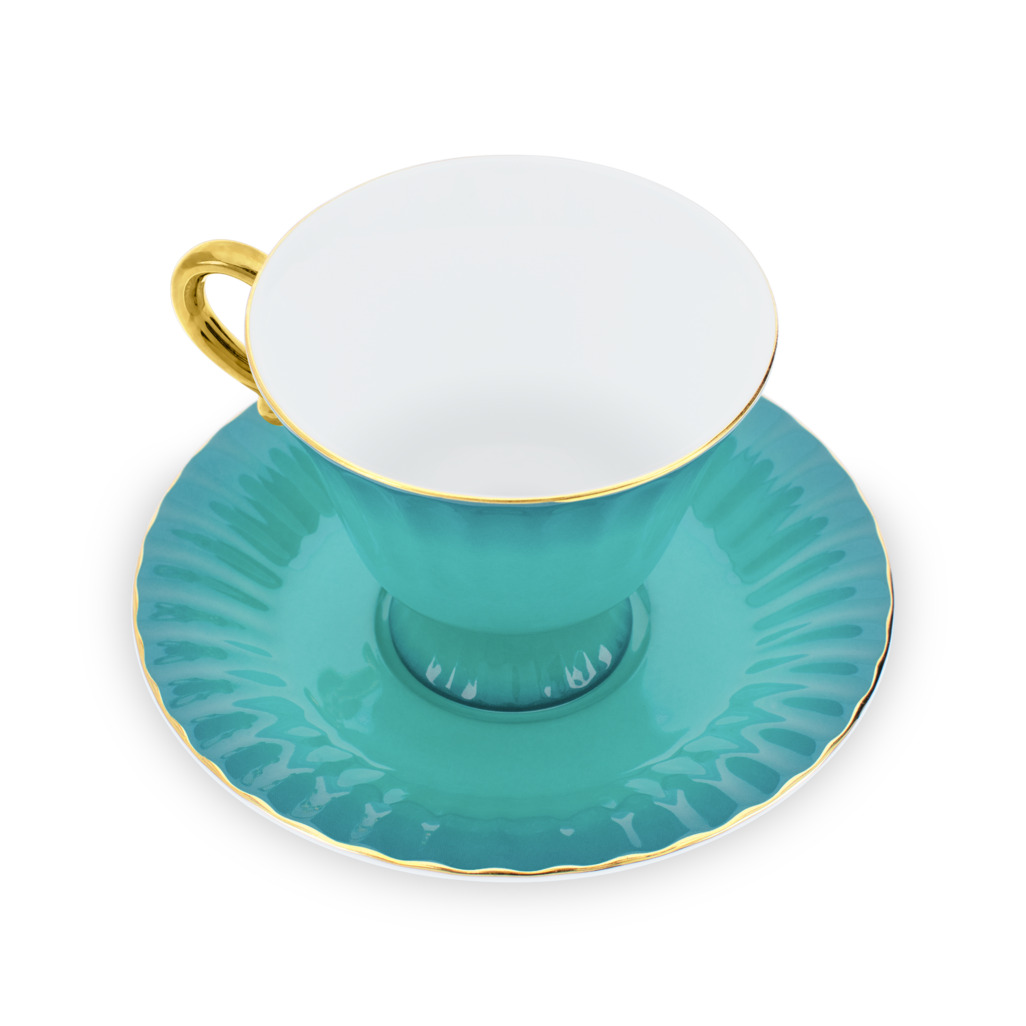 Ombre Opulence Cup & Saucer Peacock image number 2
