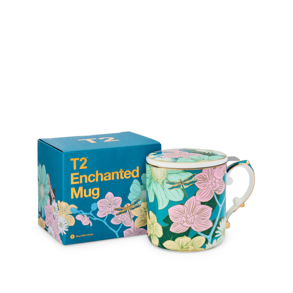 Boxed Enchanted Mug With Infuser Turquoise image number 1