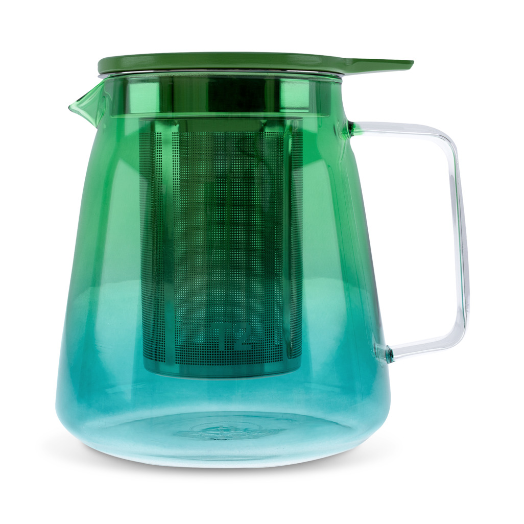 Colour Splice Glass Teapot Tall Green/Blue Teapots T2 NZ