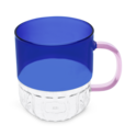 Colour Splice Glass Mug - Pink/Blue image number 0