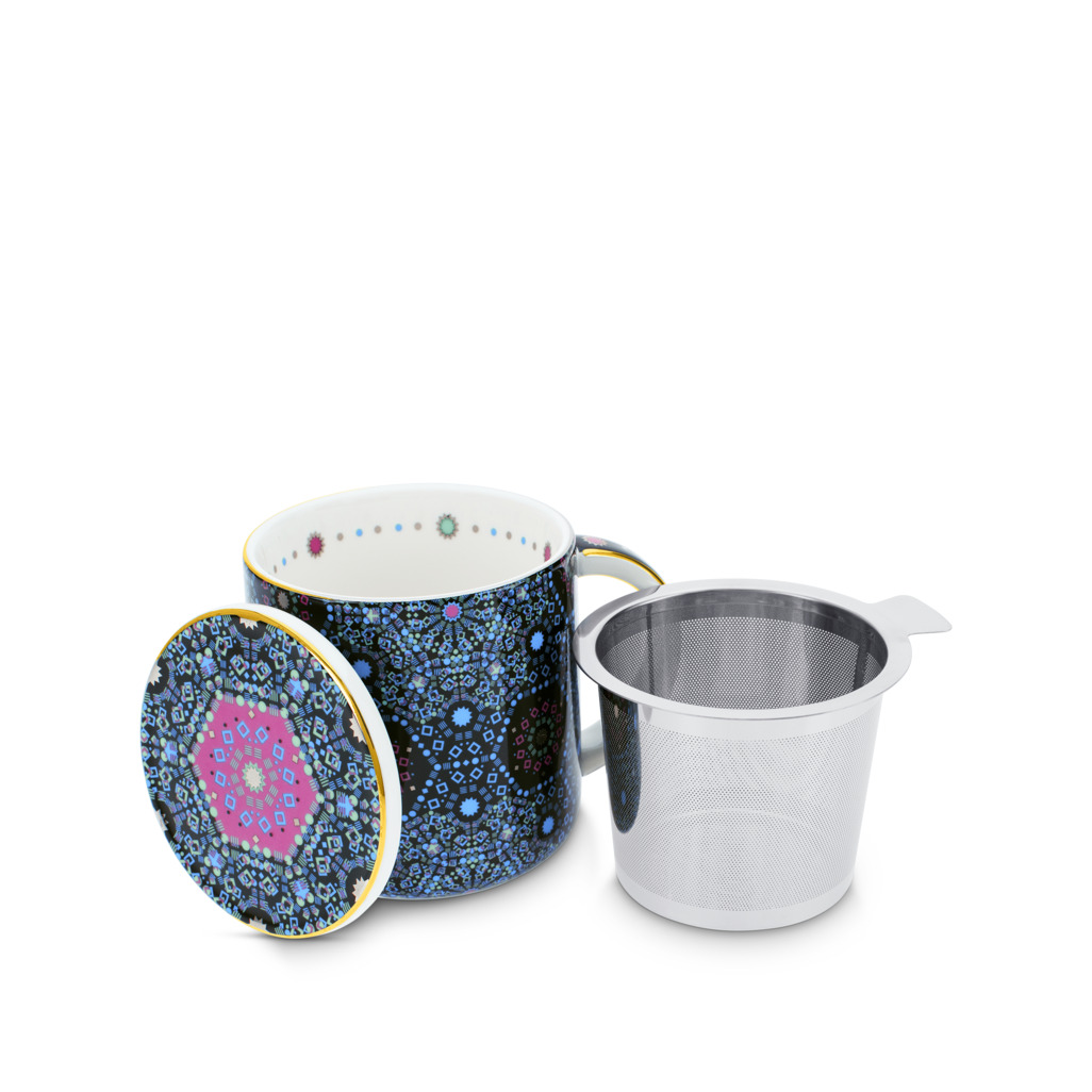 Moroccan Tealeidoscope Black Mug with Infuser image number 1