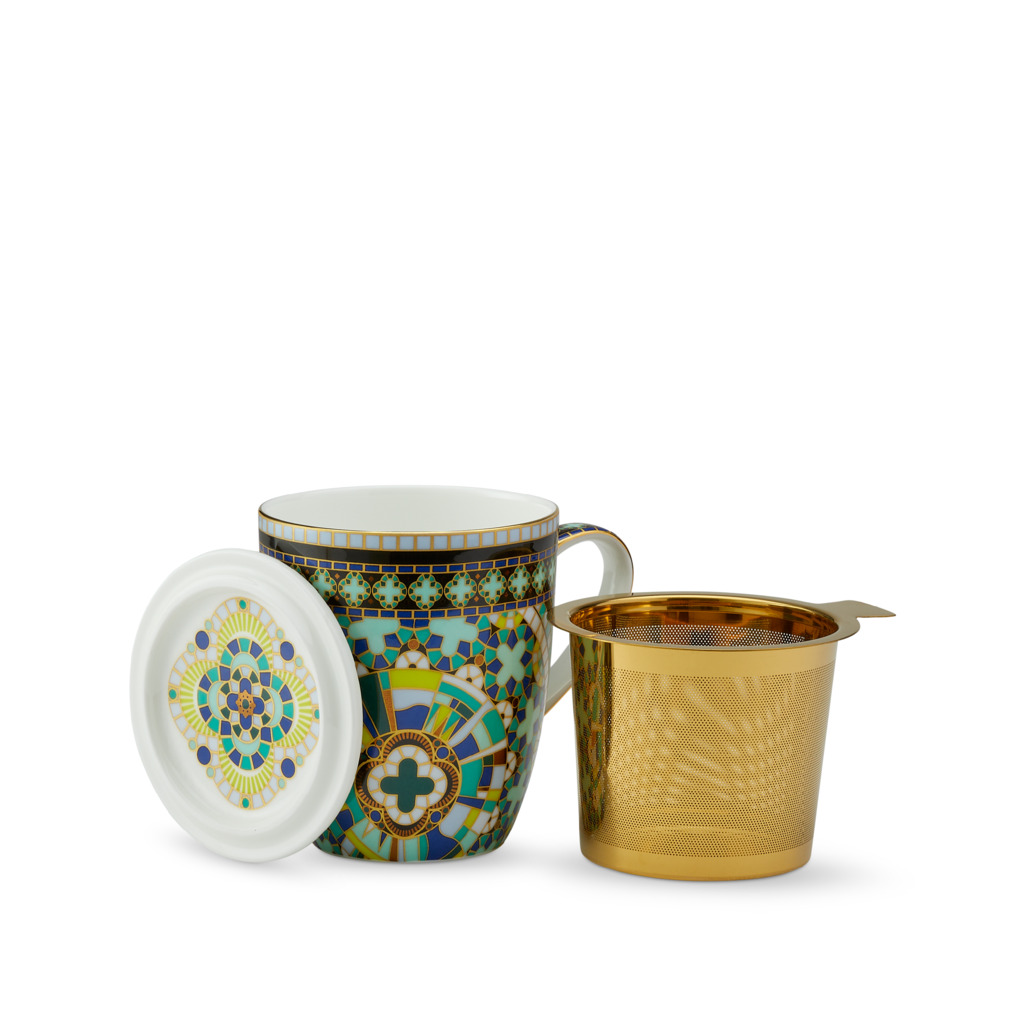 Boxed Palazzo Mug With Infuser Aqua image number 3