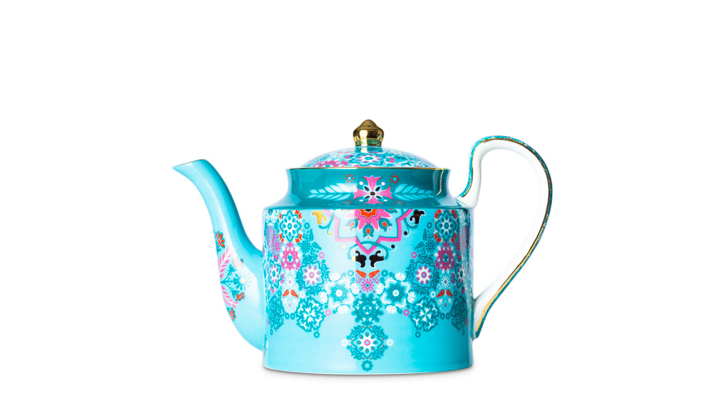 Portuguese Tiles Remix Tall Teapot Peacock Teapots T2 Australia