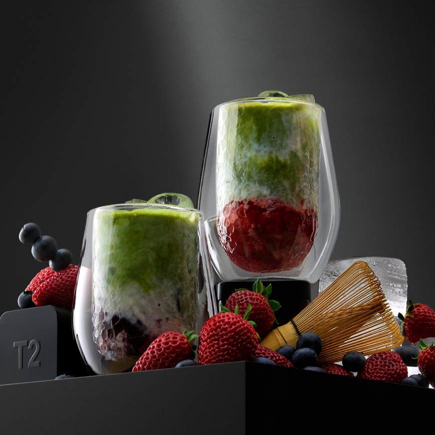 Iced blueberry matcha