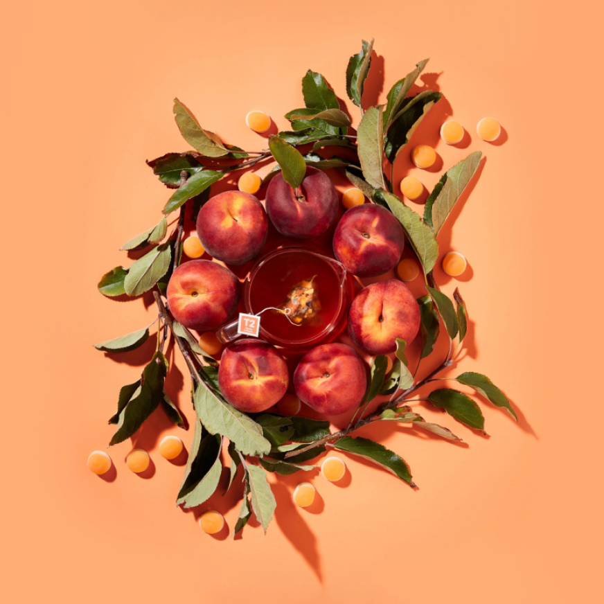 Brewed Packs a Peach in a circle of peaches