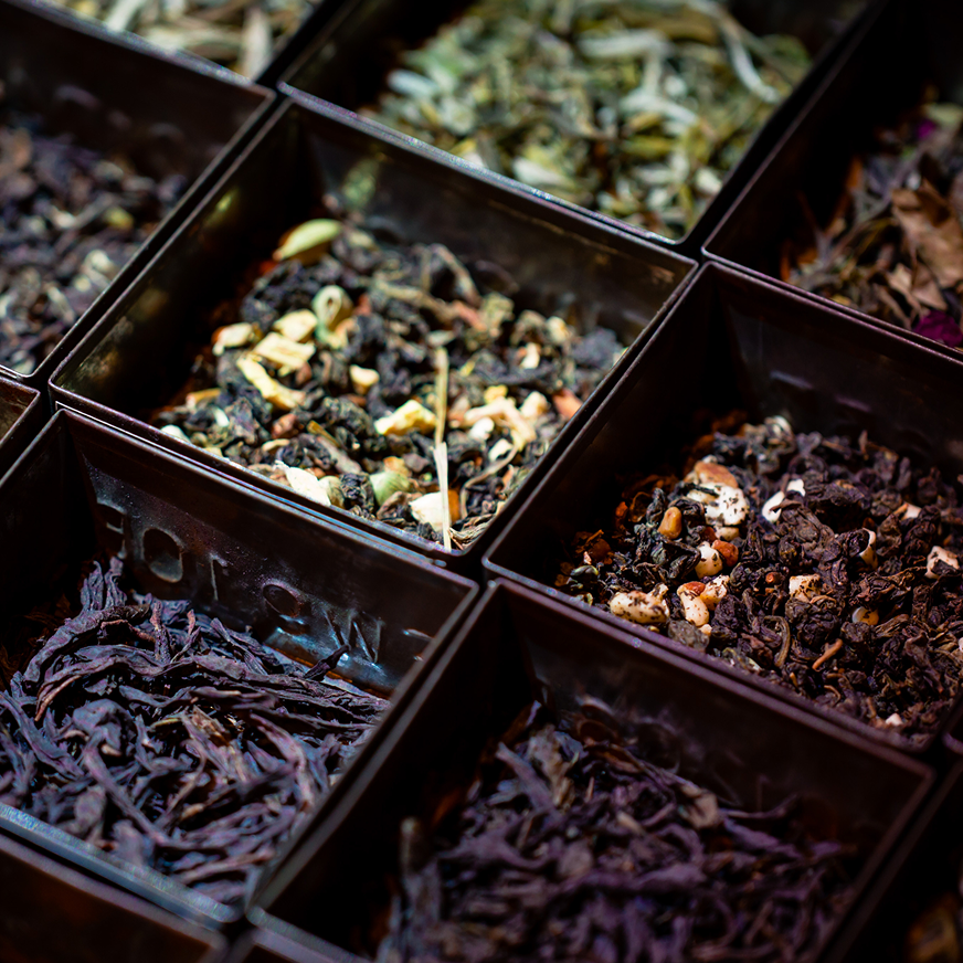 T2 loose leaf teas on display