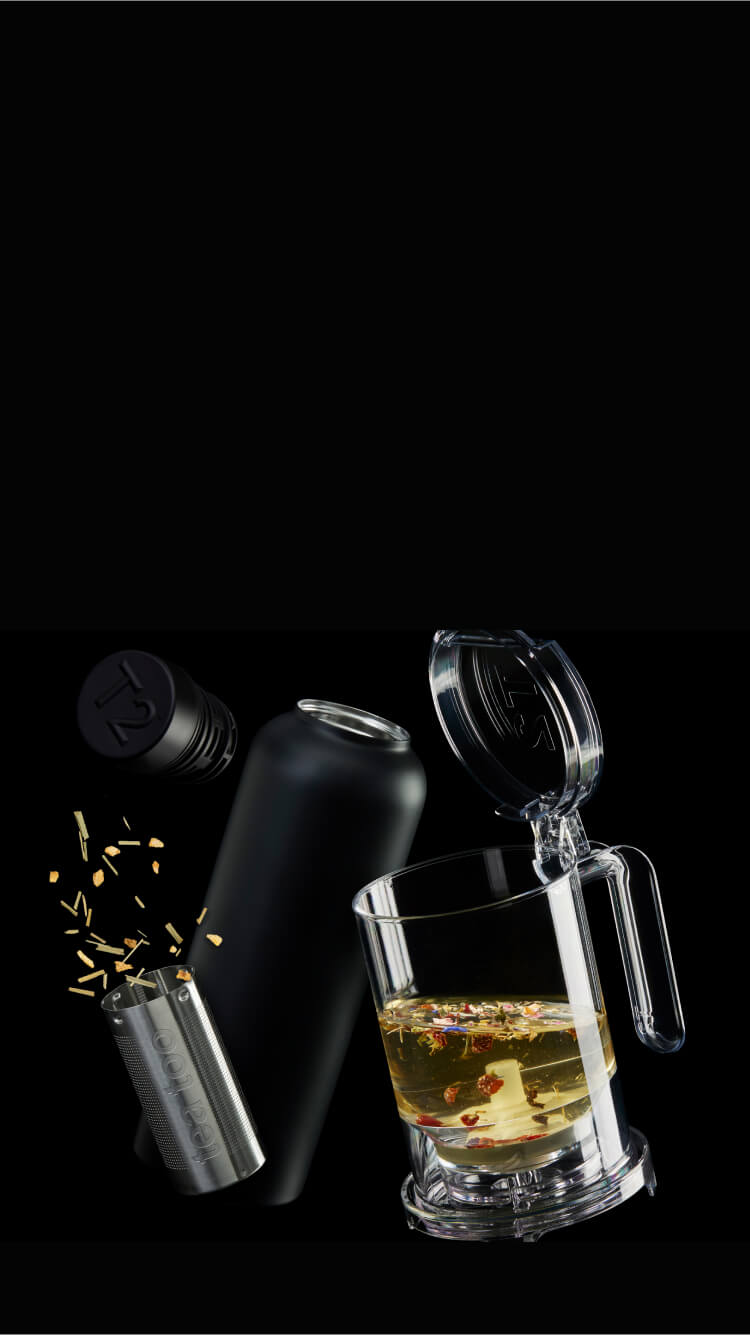 Various T2 steel flasks on a table