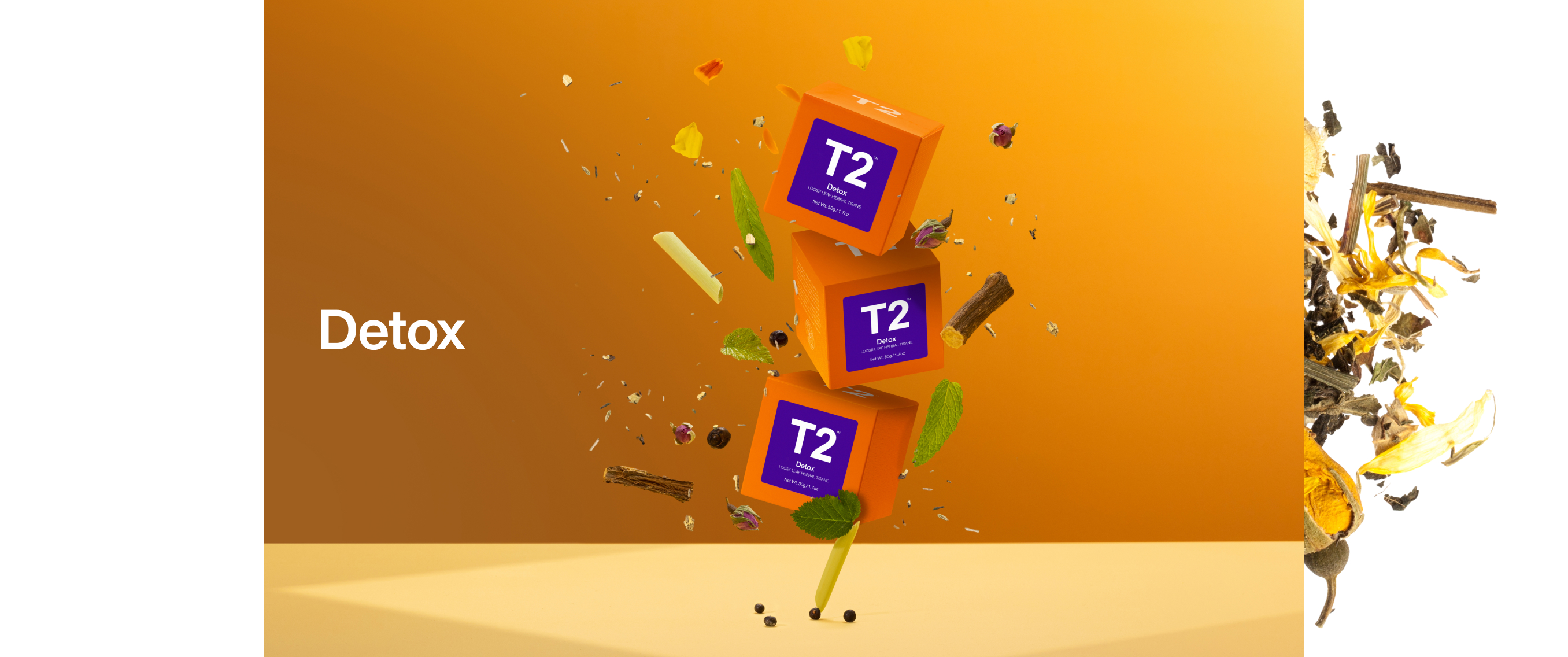 T2 Detox tea boxes stacked on top of each other