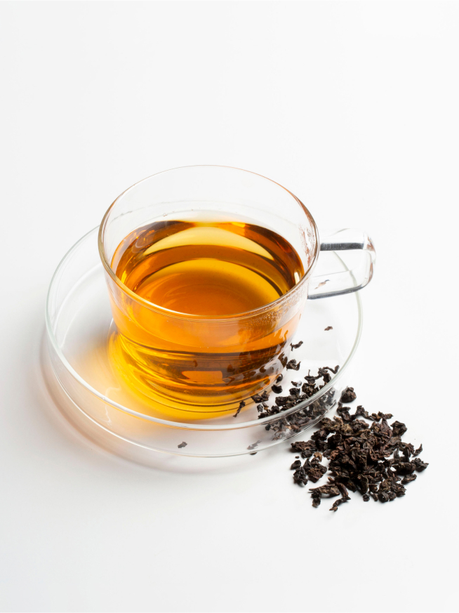 T2 Oolong tea brewed in a cup