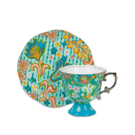 Discoco Cup & Saucer Tall  Green