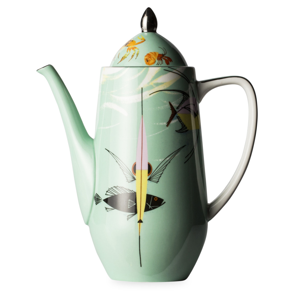 T2 Charley Harper Aqua Fish Teapot Medium image number 0