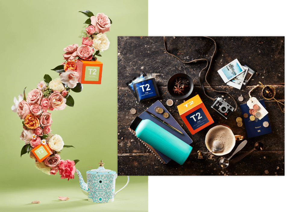 Flowers growing out of the spout of a teapot