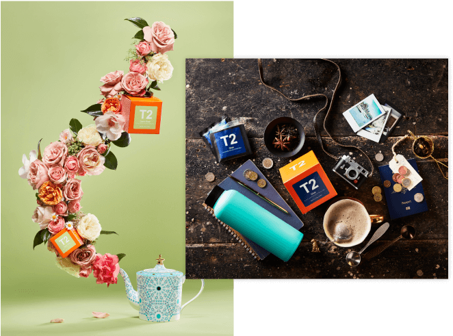 Flowers growing out of the spout of a teapot