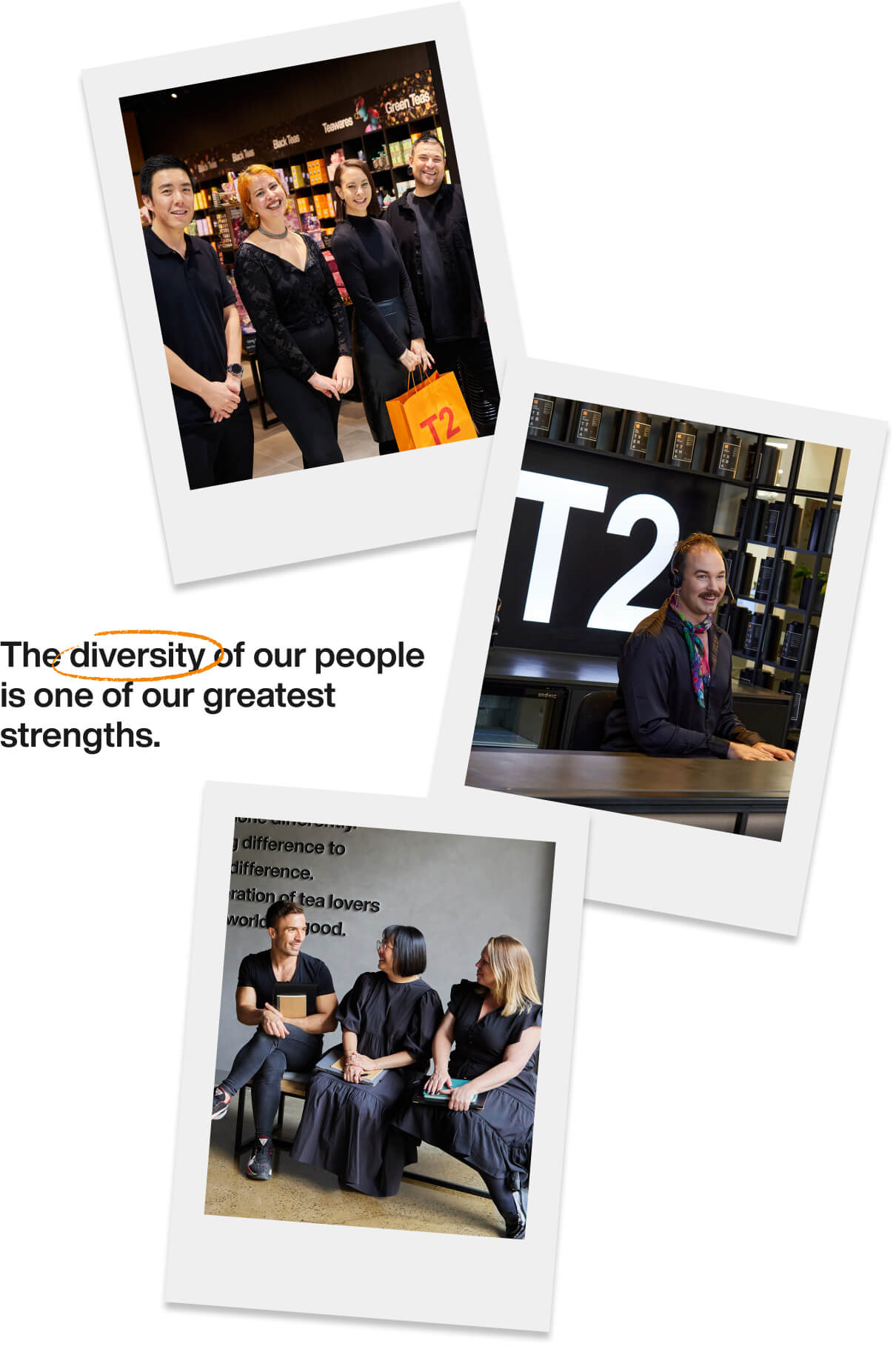 People in three pictures