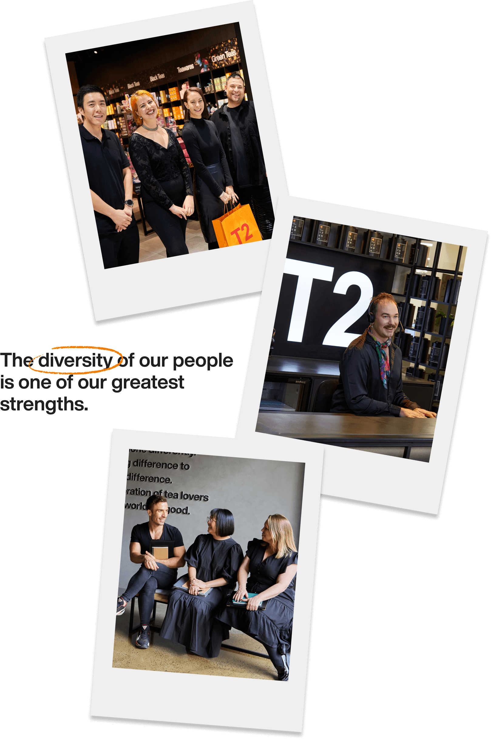 People in three pictures