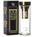 T2 Double Walled Glass Gold Flask image number 1