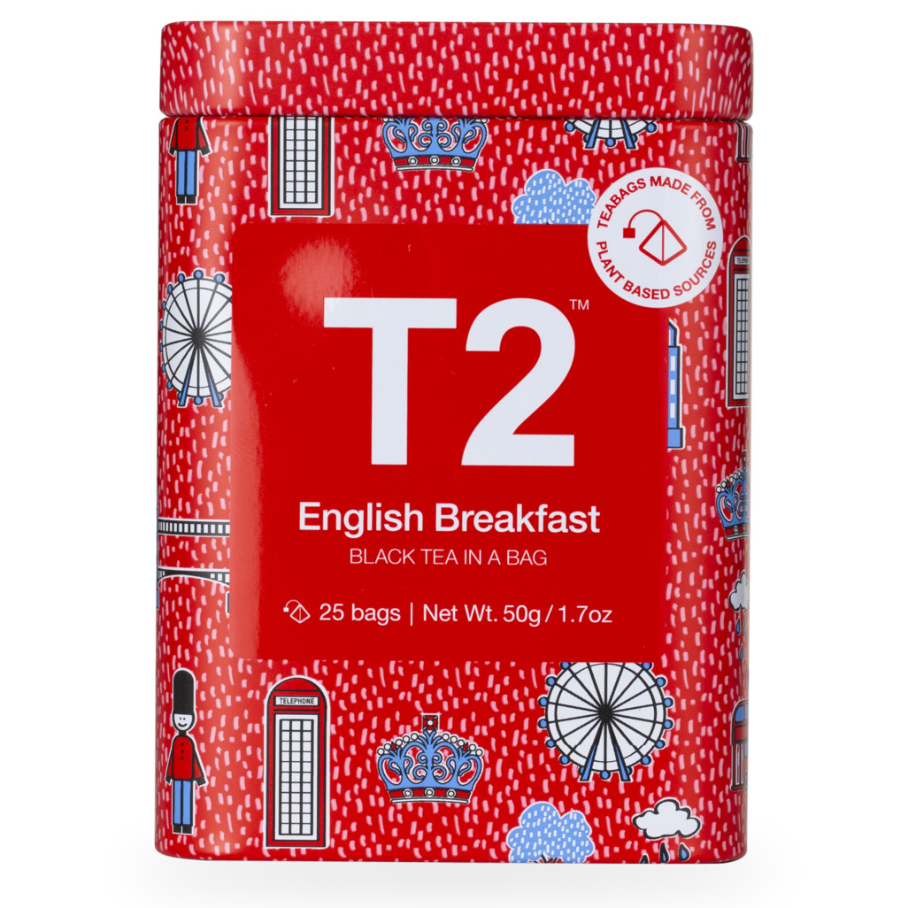 English Breakfast Tea Bag Icon Tin 25 pack Black Tea T2 Australia