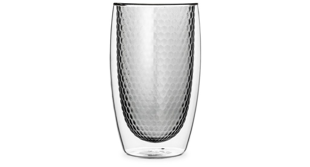 Honeycomb Double Wall Glass Tall Grey image number 1