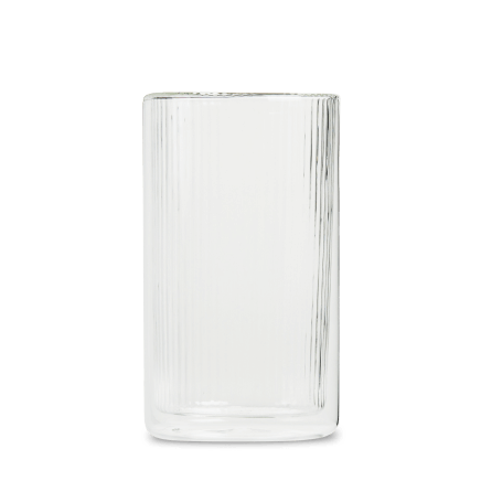 Ribbed Double Walled Glass Tumbler Tall