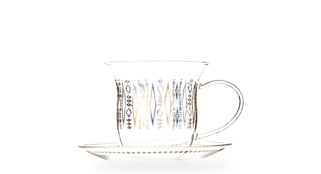 Geo Glass Cup and Saucer image number 0