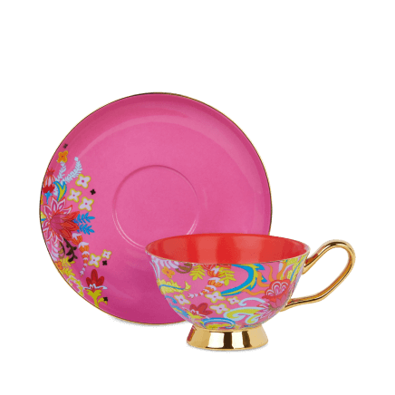 Discoco cup and saucer Small Pink