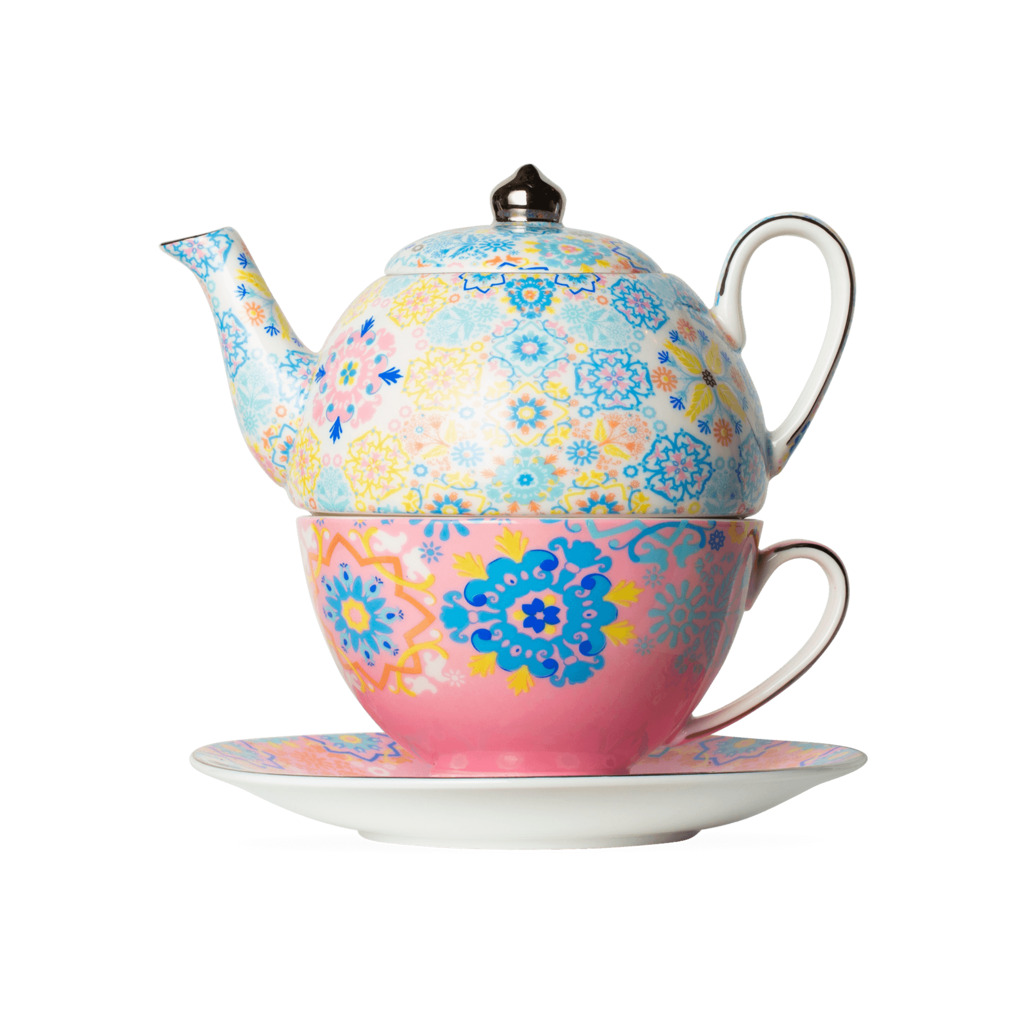 Portuguese Tiles T41 Dusty Pink Tea for One Sets T2 USA