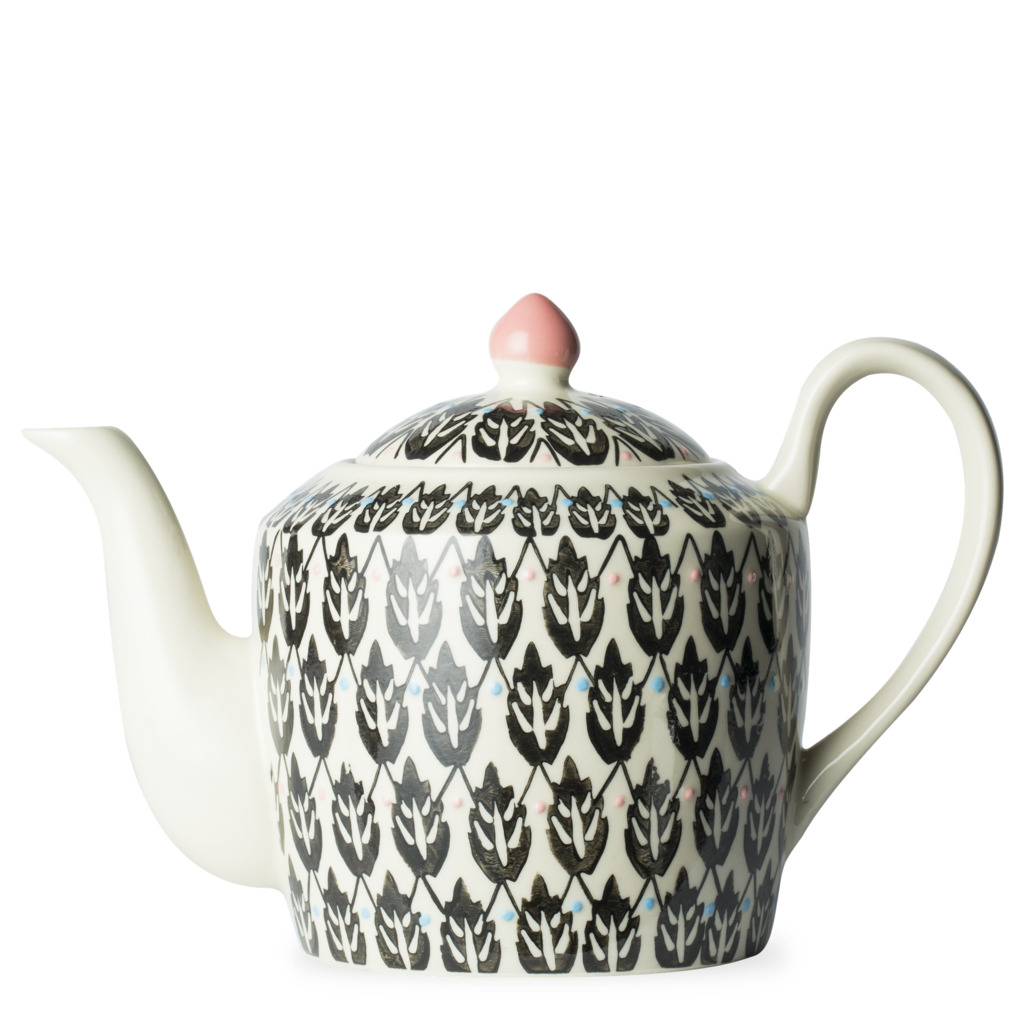 Fairies and Flowers Black Leaf Teapot Medium image number 0