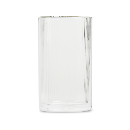Ribbed Double Walled Glass Tumbler Tall
