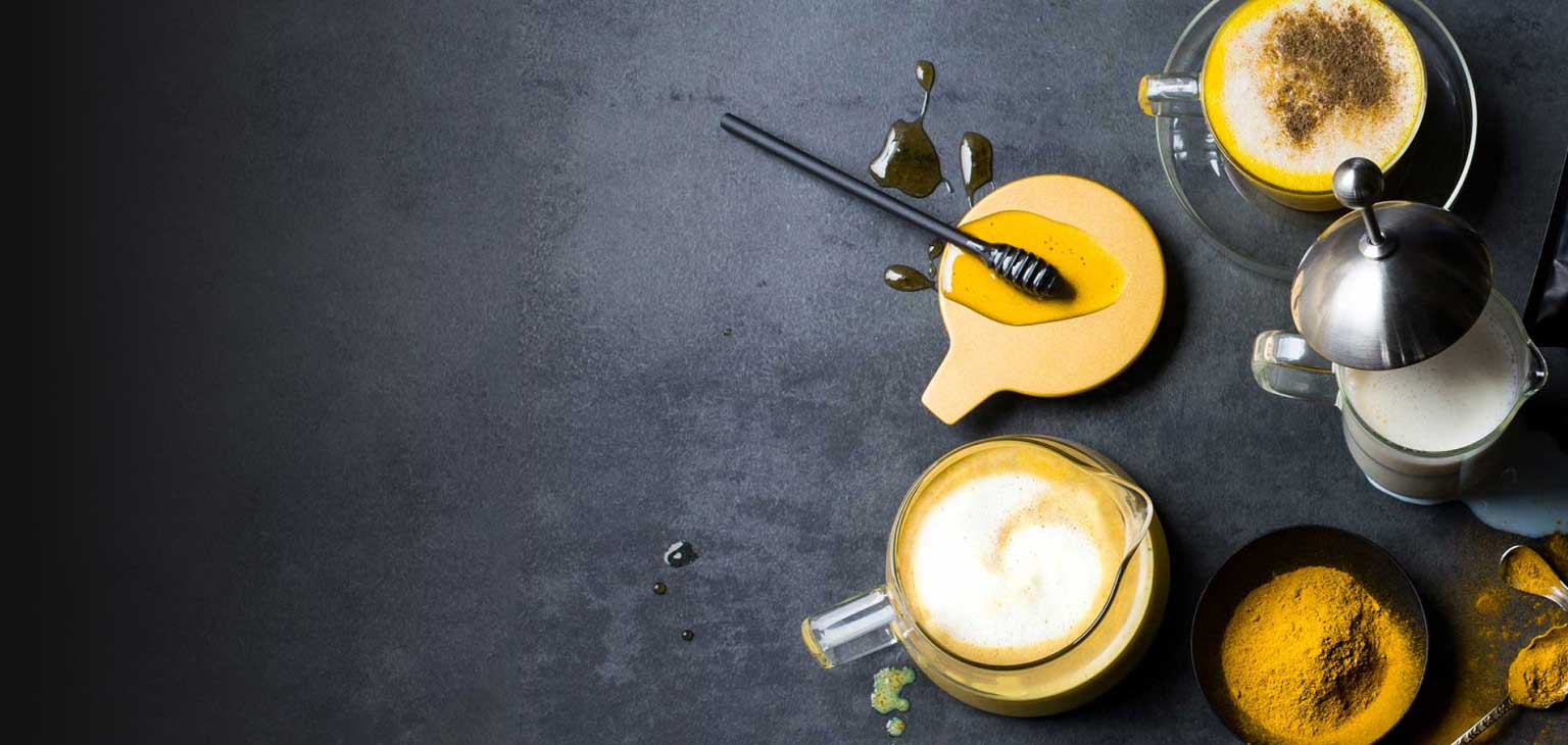 Tea latte ingredients with T2 Little Bag of Gold