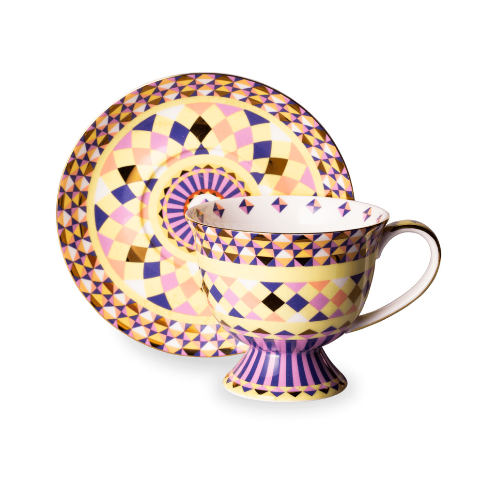 Eleganza Tall Cup and Saucer Canary Cup & Saucer Sets T2 USA