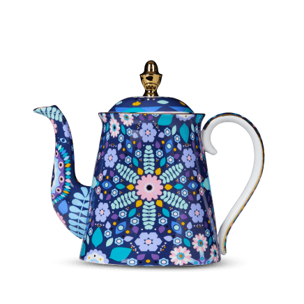 Euphoric Folk Teapot Blue