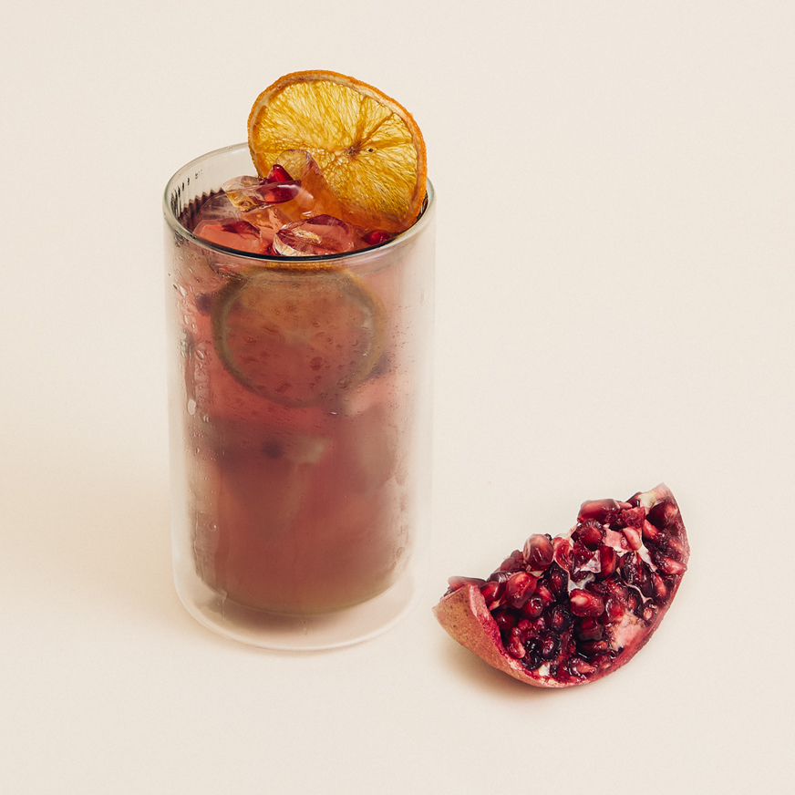 Spiced pomegranate spritz
