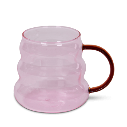 Bubble Glass Mug Pink