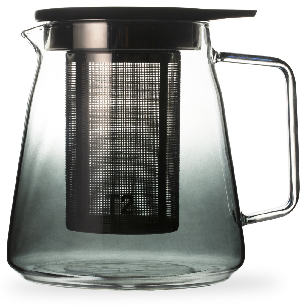 T2 Teaset Glass Coloured Ombre Black Tall Teapot T2 EU Storefront