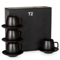 T2 Teaset Hugo Black Cup and Saucer 4 Pack image number 0