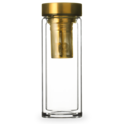T2 Double Walled Glass Gold Flask image number 0