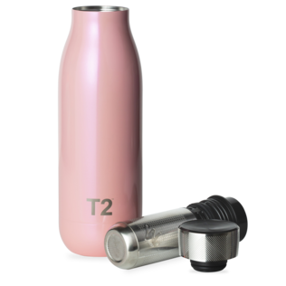 T2 Stainless Steel Etched Lid Flask Pearlised Pink