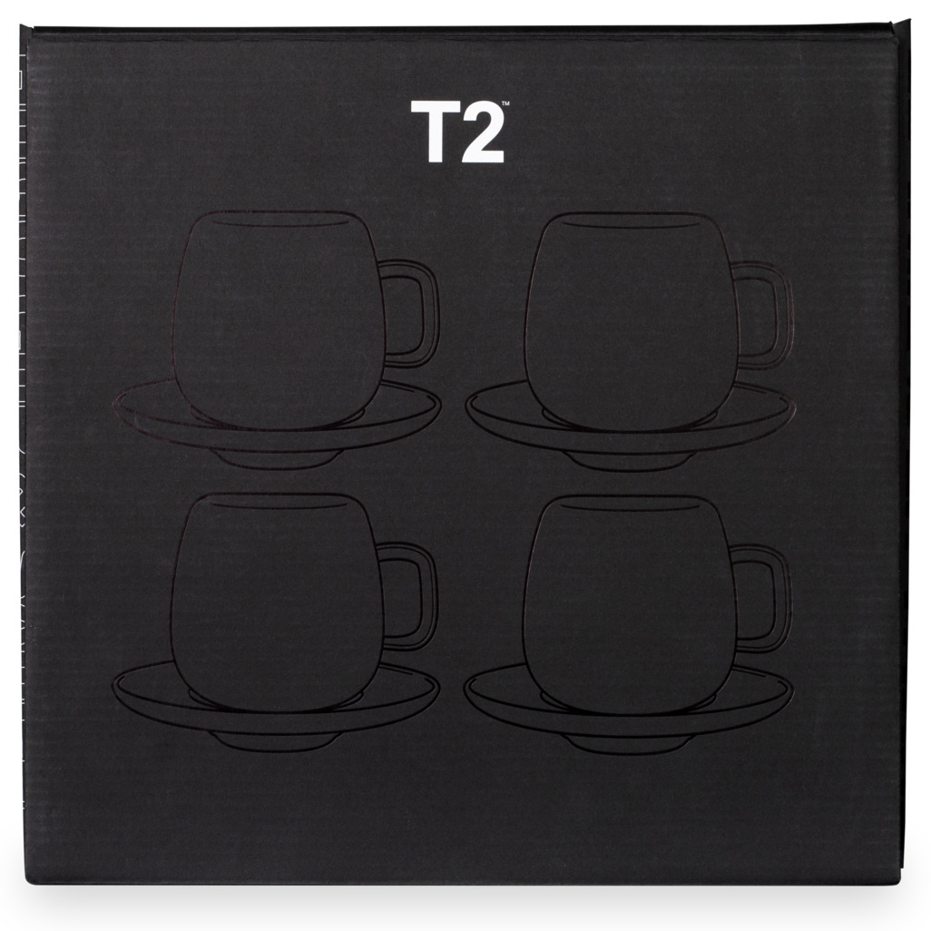 T2 Teaset Hugo Black Cup and Saucer 4 Pack image number 2
