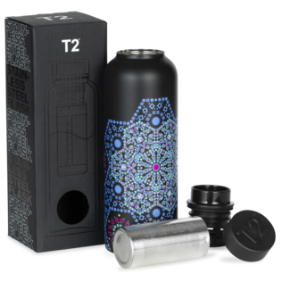 T2 Stainless Steel Flask Moroccan Tealeidoscope Black