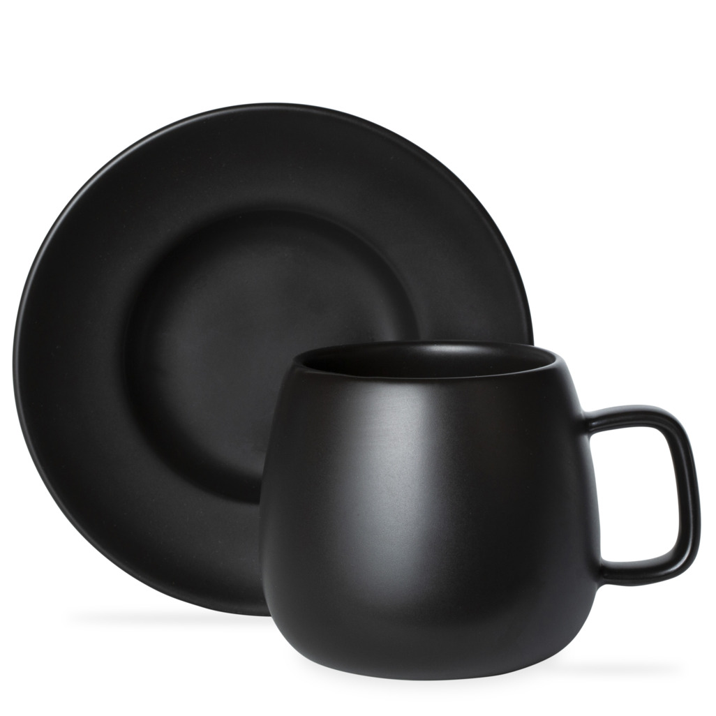 T2 Teaset Hugo Black Cup and Saucer 4 Pack image number 1