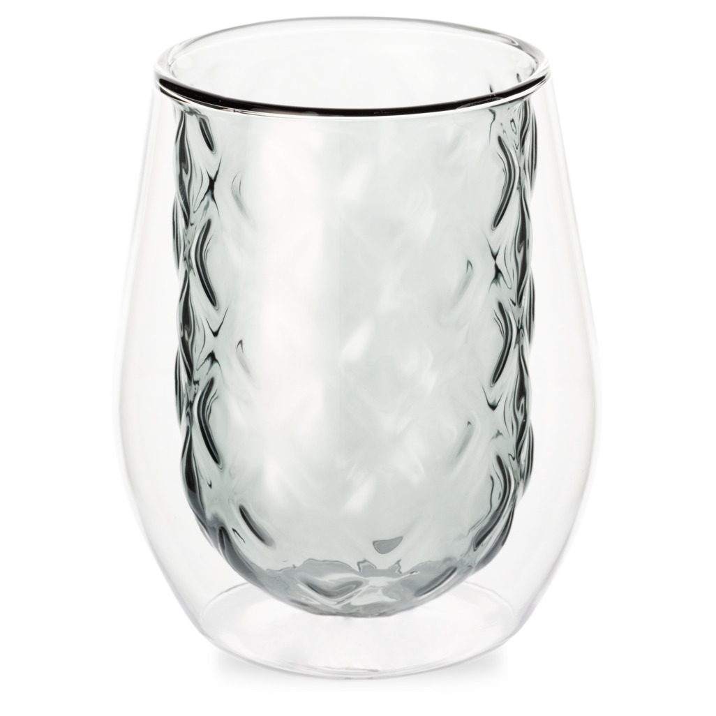 Diamond Double Wall Glass Smokey Grey image number 1