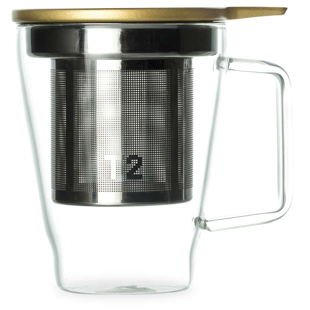 T2 Teaset Glass Gold Teamug Tea Mugs with Infusers T2 NZ