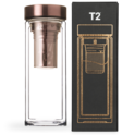 T2 Double Walled Glass Rose Gold Flask image number 1