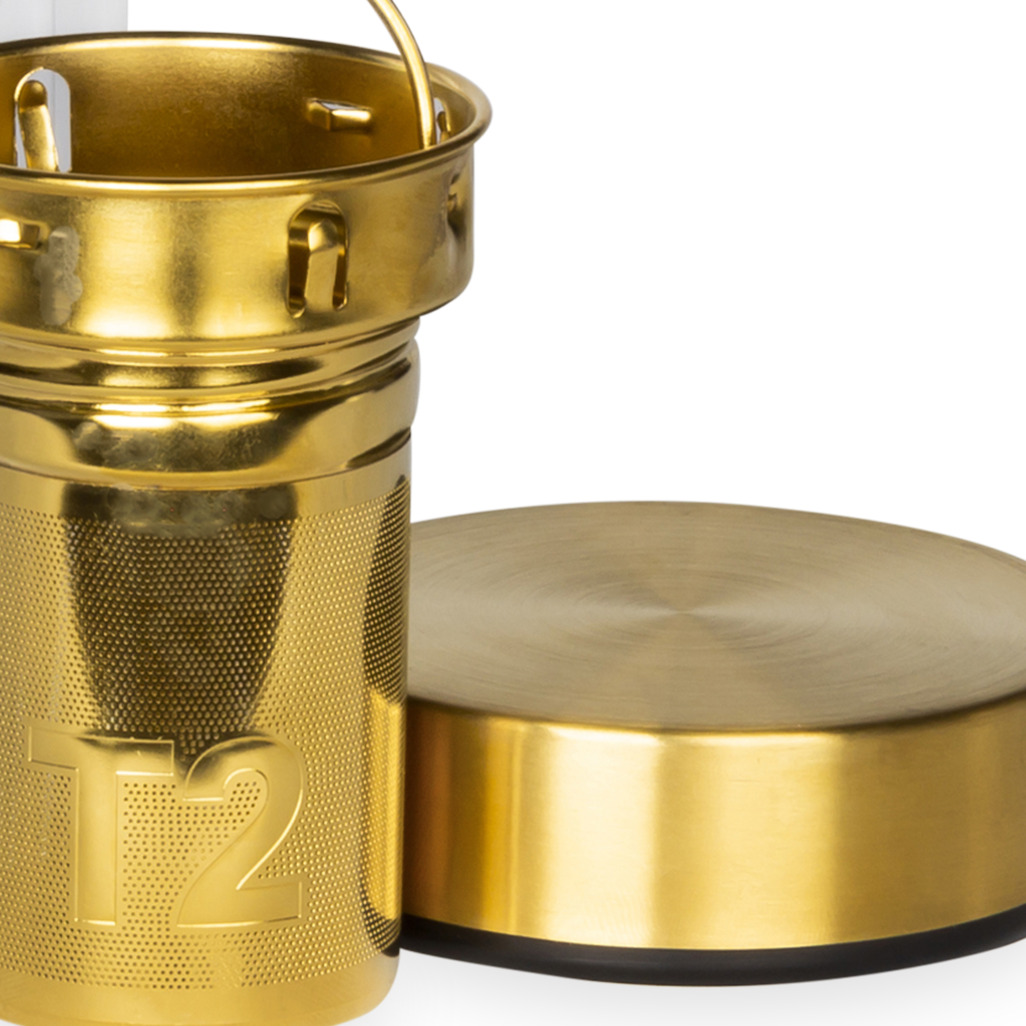 T2 Double Walled Glass Gold Flask image number 2