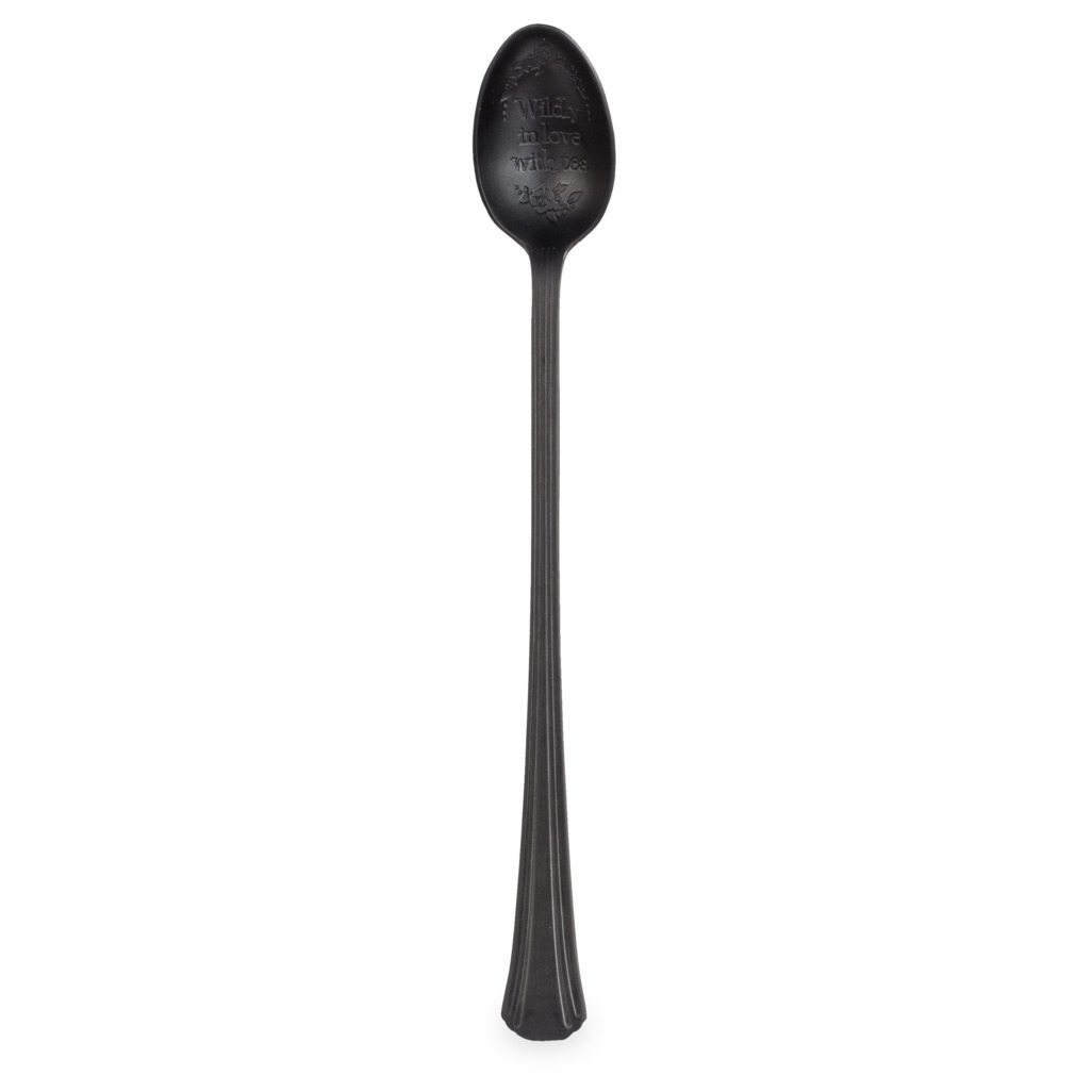 Black "Wildly In Love With Tea" Teaspoon image number 0