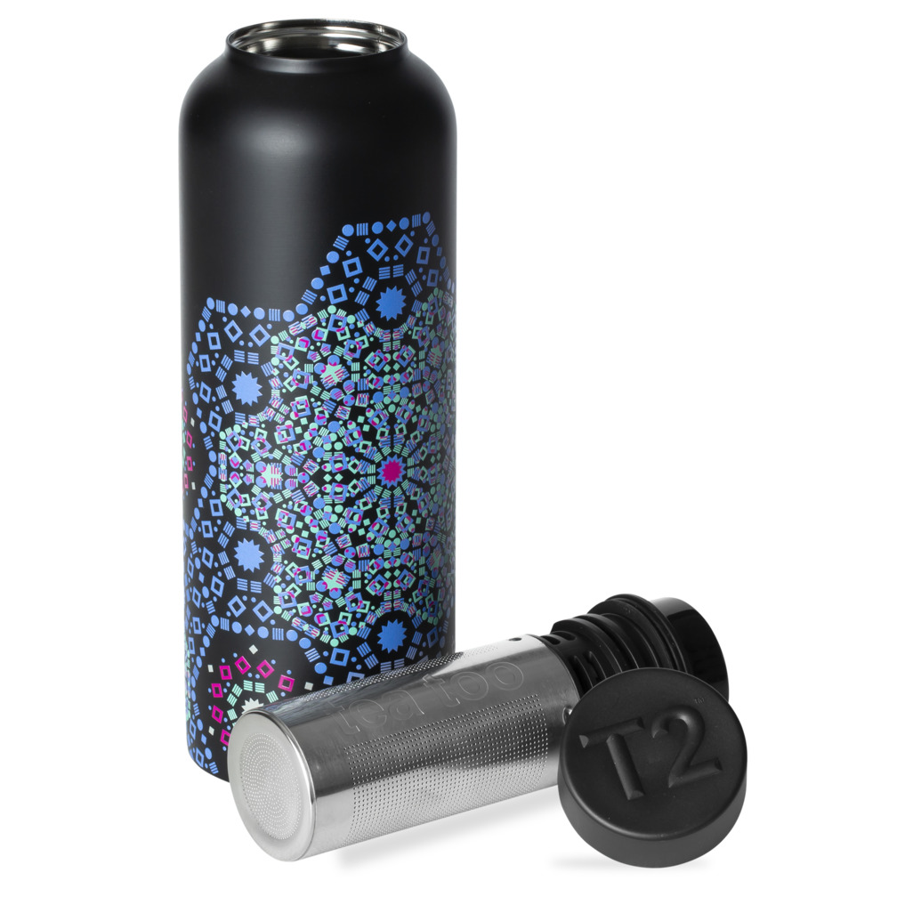 T2 Stainless Steel Flask Moroccan Tealeidoscope Black image number 2
