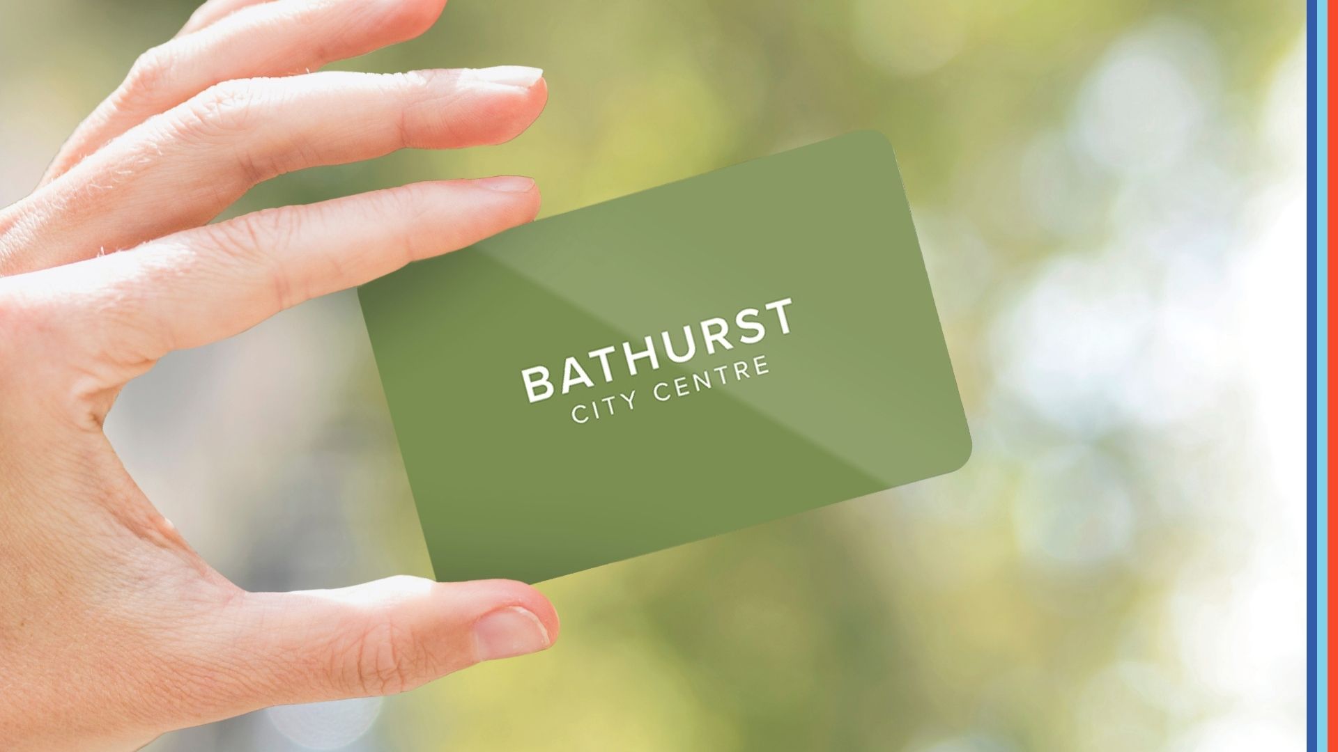 Hand holding a Bathurst City Centre Shopping Centre gift card.